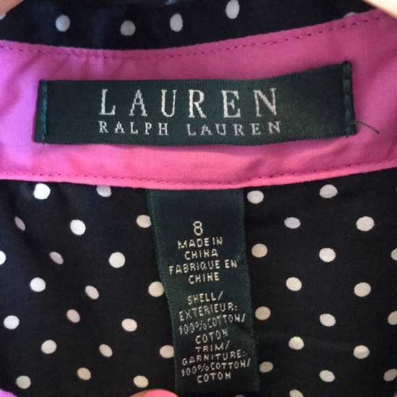 Ralph Lauren peplum polka dot button down - Picture 2 of 3